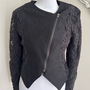 Chic Black Lace Women's Blazer